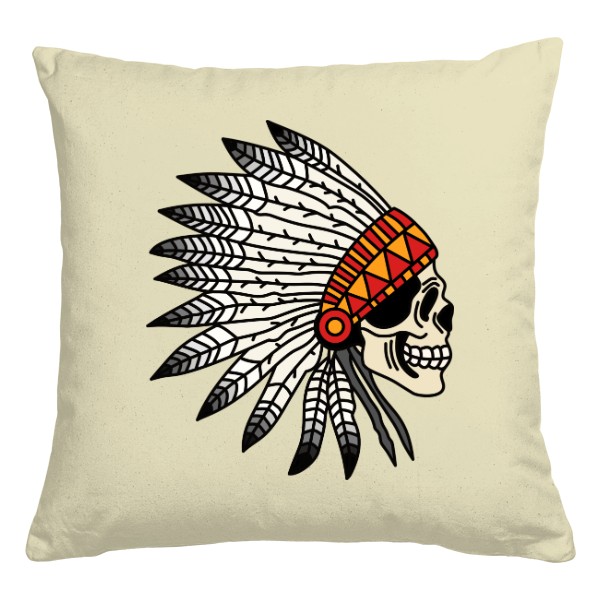 Pillow cotton NATIVE SKULL LOGODSGN