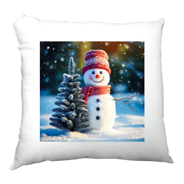 Polštářek s veselým sněhulákem