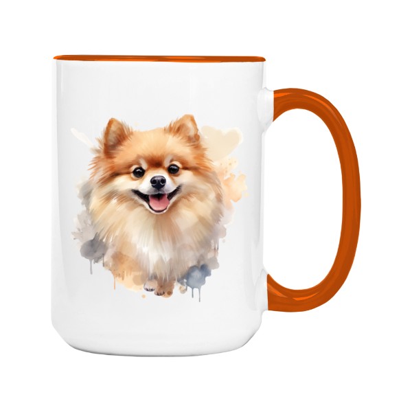 Hrnek velký barevný s potiskem Pomeranian 2