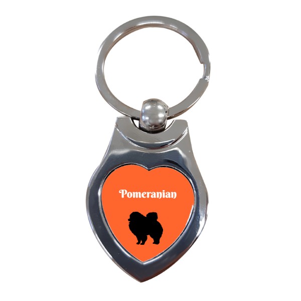 Heart keychain s potiskem Pomeranian best friend
