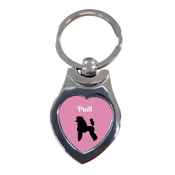 Heart keychain s potiskem poodle and me