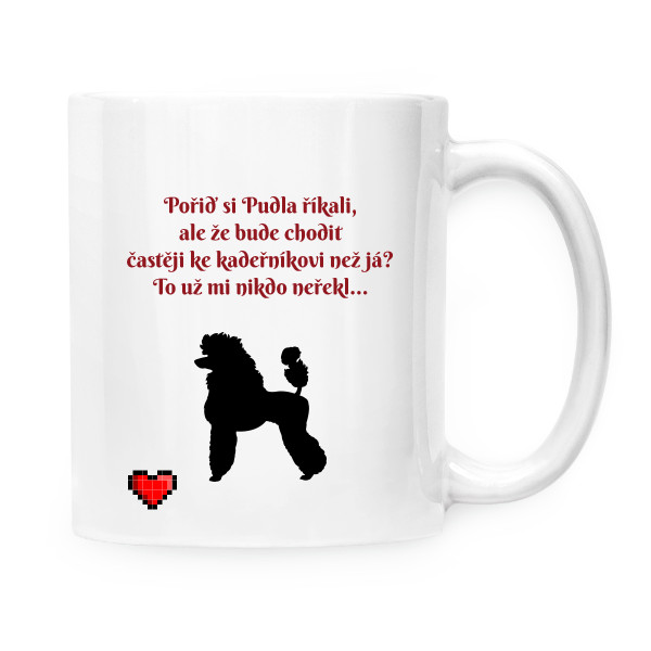 Cup white s potiskem Poodle love