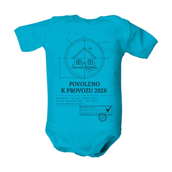 Dětské body  s potlačou Povoleno k provozu 