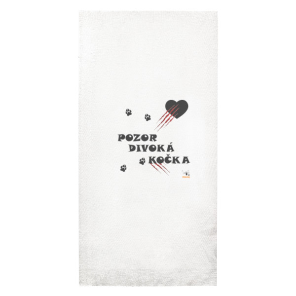 Nákrčník/bandana s potiskem Pozor divoká kočka - Rouška-ústenka