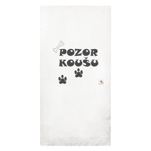 Nákrčník/bandana s potiskem Pozor koušu - Rouška-ústenka