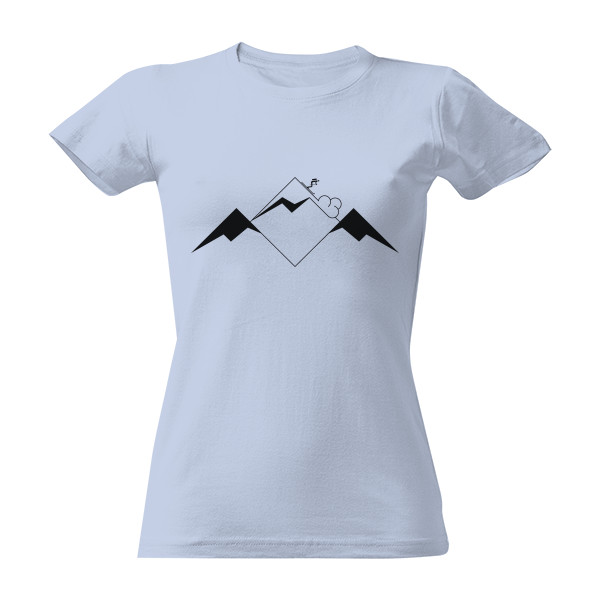 Tričko s potiskem Pozor Lavina - lyžař, dámské triko