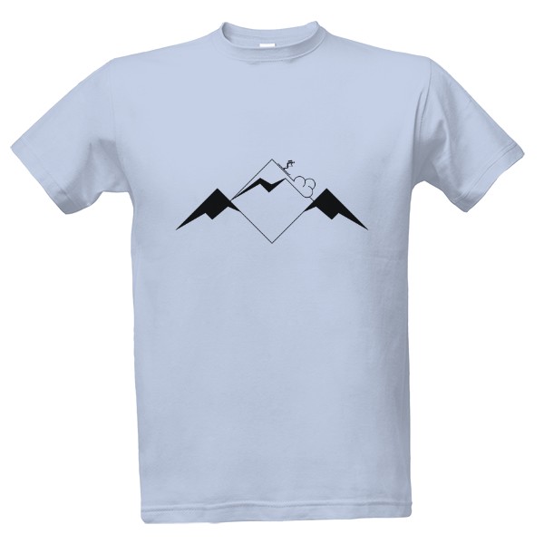Tričko s potiskem Pozor Lavina - lyžař, pánské triko