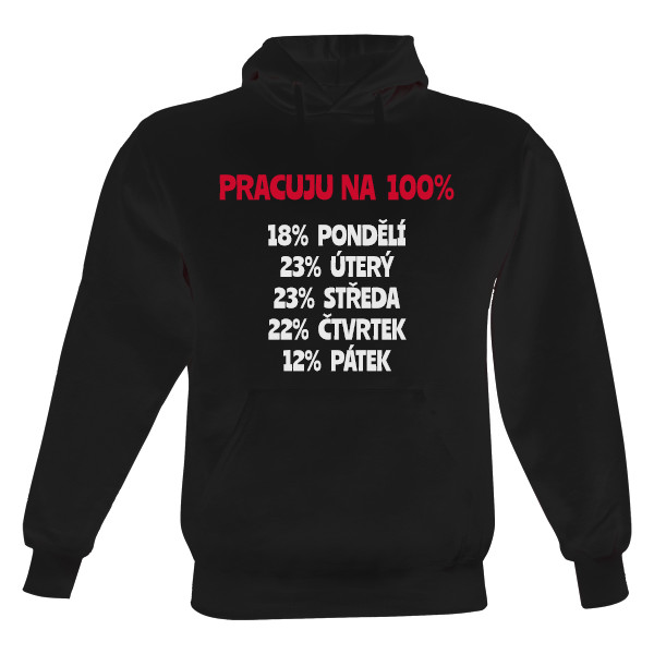 Men's hoodie s potiskem Práce na 100%