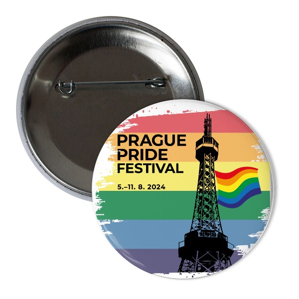 Odznáček  s potiskem Prague Pride Festival 2024