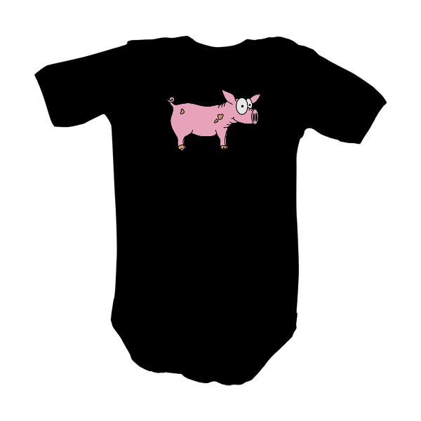 Dětské body  s potiskem Prasečí slečna Vendy body krátké