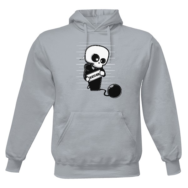 Pánská mikina s kapucí s potiskem Právem zatčen