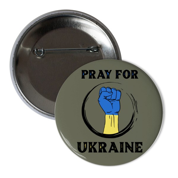 Odznáček  s potiskem Pray for Ukraine na odznáčku