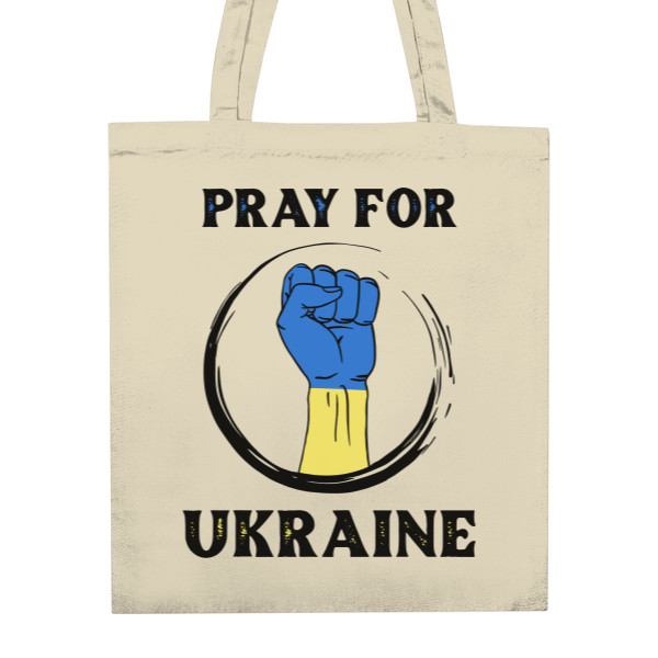 Nákupní taška unisex s potiskem Pray for Ukraine na tašce