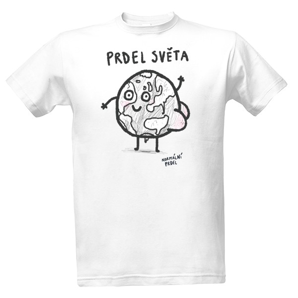 Tričko s potiskem Prdel světa