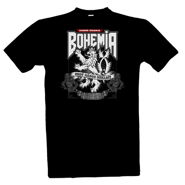 Tričko s potiskem Premium Bohemia-Hrdý národ neklečí