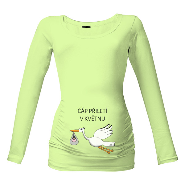 Tričko s potiskem Čáp přiletí v ...