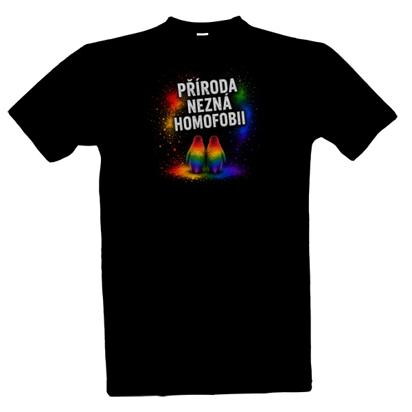 Tričko s potiskem PŘÍRODA NEZNÁ HOMOFOBII