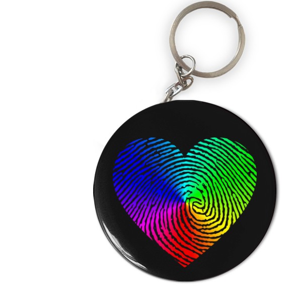 Přívěšek s otvírákem s potiskem Přívěšek s otvírákem - LGBT srdce