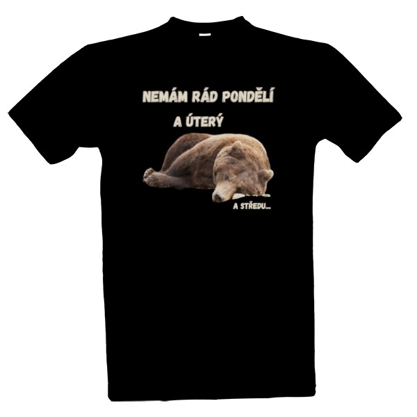 Tričko s potiskem Pro muže, co nemá rád pondělí.. světlá verze