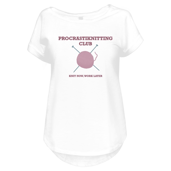 Tričko s potiskem Procrastiknitting Club