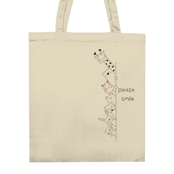 Nákupní taška unisex s potiskem Prosím usměj se