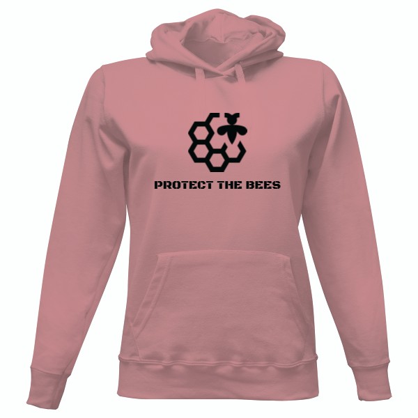Dámská mikina s kapucí s potiskem PROTECT THE BEES