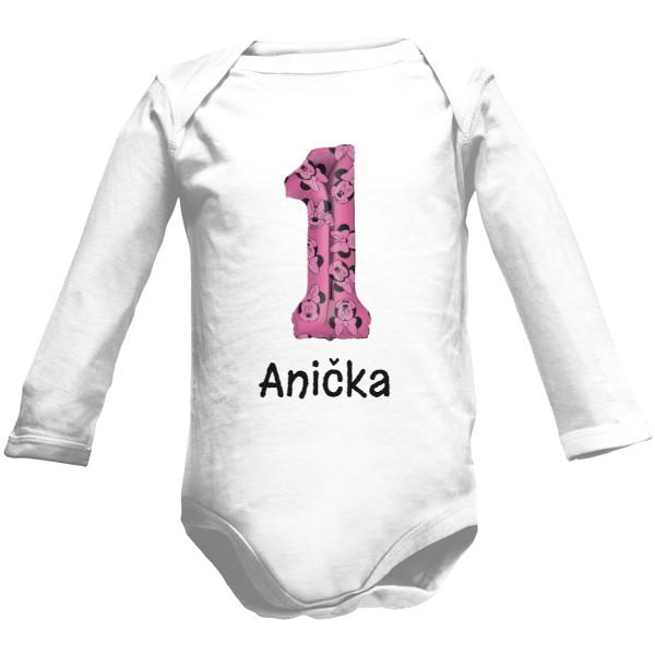 Dětské body Long  s potiskem První narozeniny