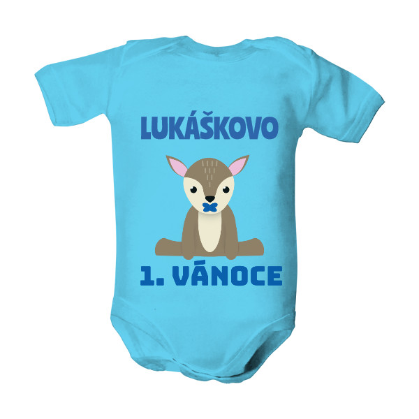 Dětské body  s potiskem První Vánoce - chlapec