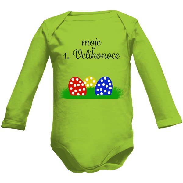 Dětské body Long  s potiskem První Velikonoce
