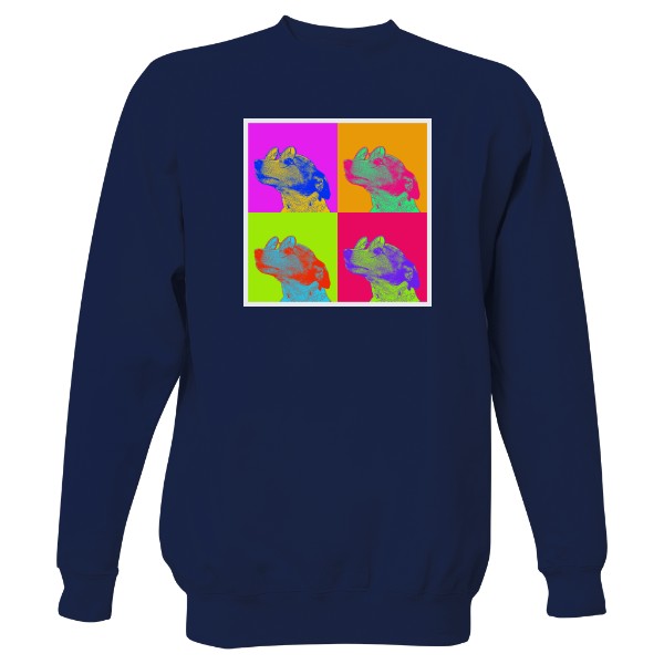 Mikina bez kapuce Unisex s potiskem Psi pop art