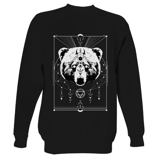 Sweatshirt without hood Unisex Psycho Bear