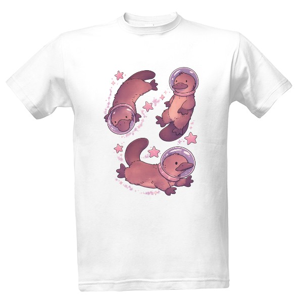 Tričko s potiskem Ptakopysk Astronaut