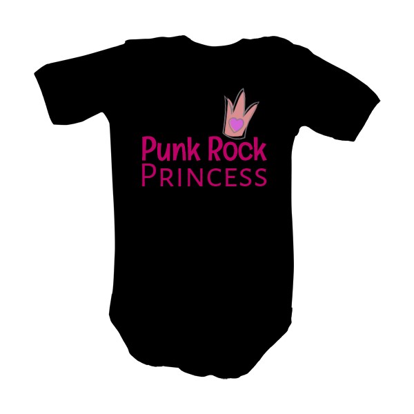 Dětské body Organic s potiskem punk rock princess