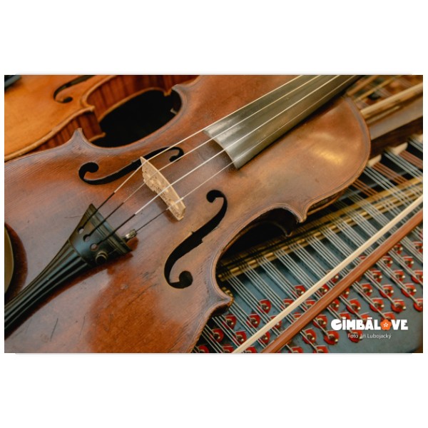 Puzzle velké s potiskem Puzzle - housle na cimbálu