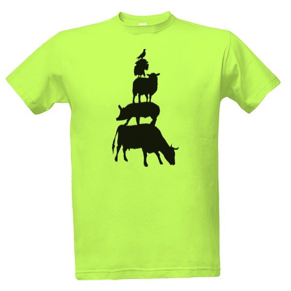 Tričko s potlačou Pyramída zvierat