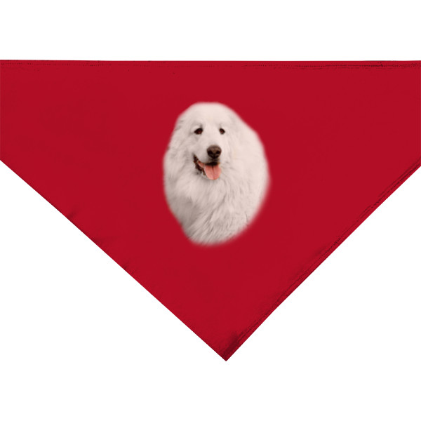 Bavlněný trojcípý šátek s potiskem Pyrenejský horský pes