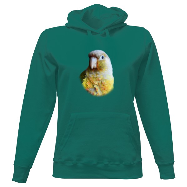 Dámská mikina s kapucí s potiskem Pyrura zelenolící