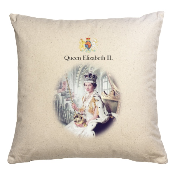 Polštář bavlněný  s potiskem Queen Elizabeth II.
