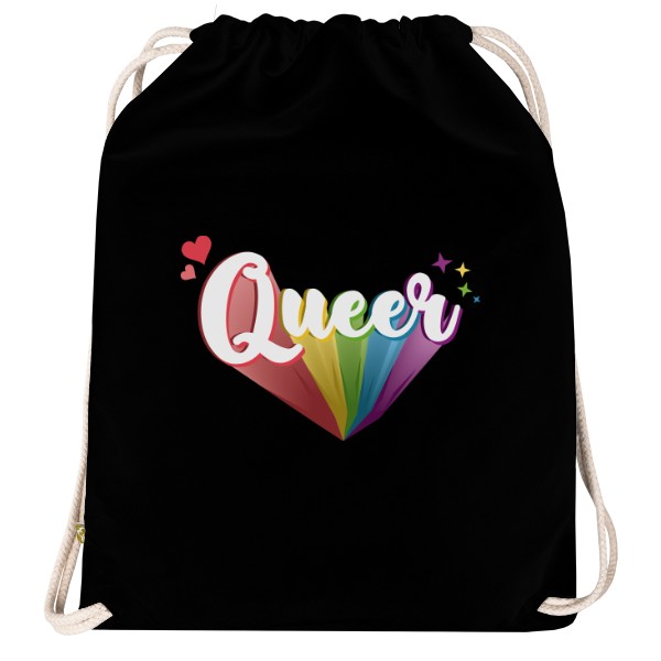 Vak na záda Organic  s potiskem Queer nápis