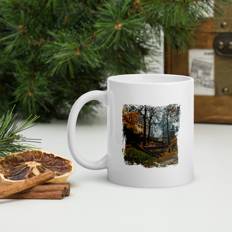 Hrnek malý bílý s potiskem HK - Park II