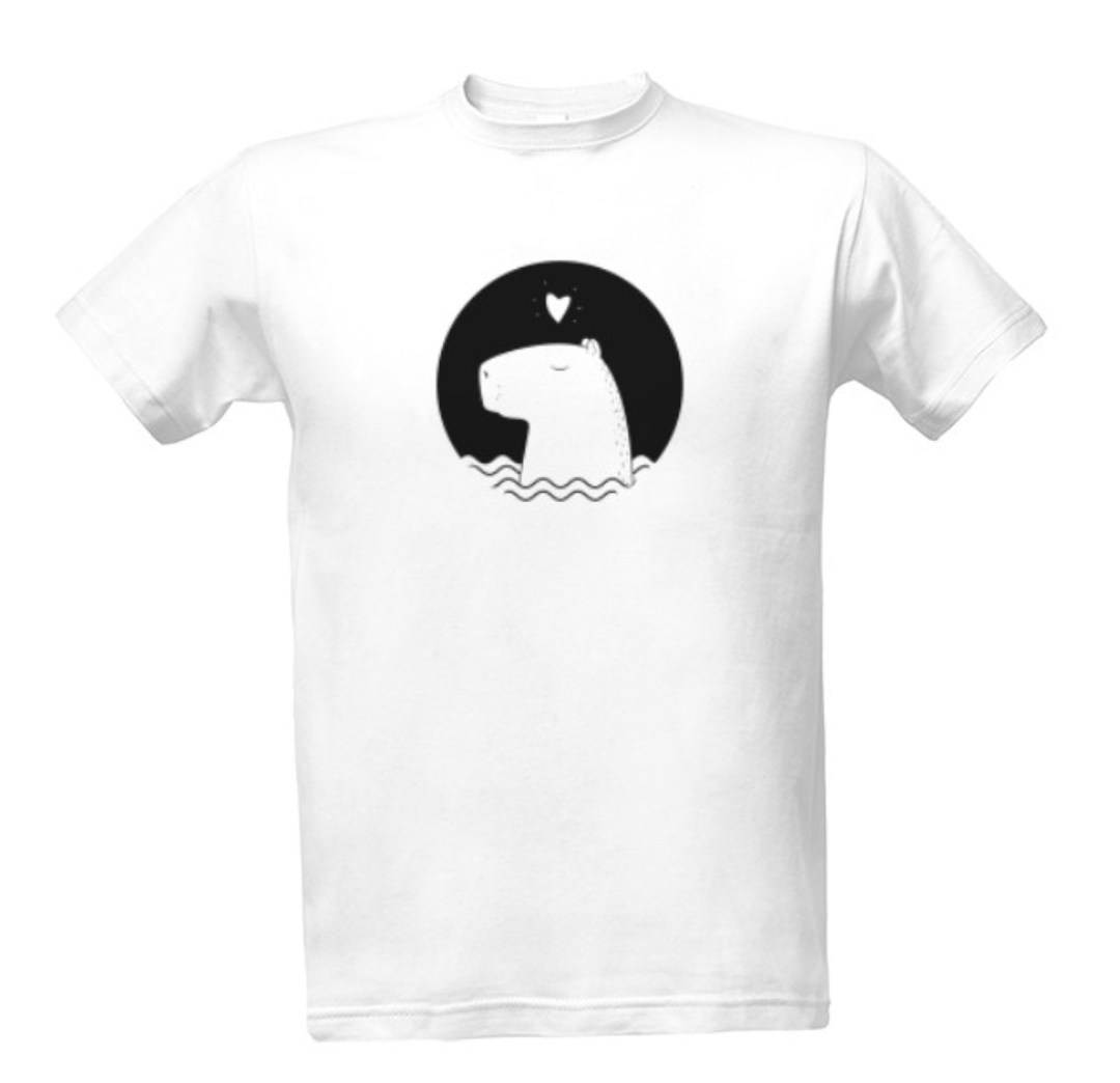 Tričko s potiskem Pánské tričko bílé Capybara 