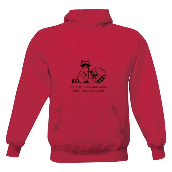 Men's hoodie s potiskem  raccoons and inscription 