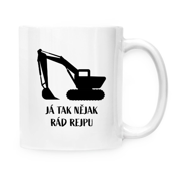 Hrnek malý bílý s potiskem Rád rejpu