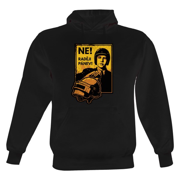 Pánská mikina s kapucí s potiskem Raději pánev