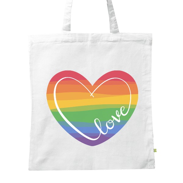 BIO plátěná taška s potiskem Rainbow Love Taška