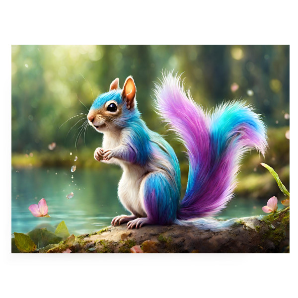 Rainbow squirrel - photo canvas
