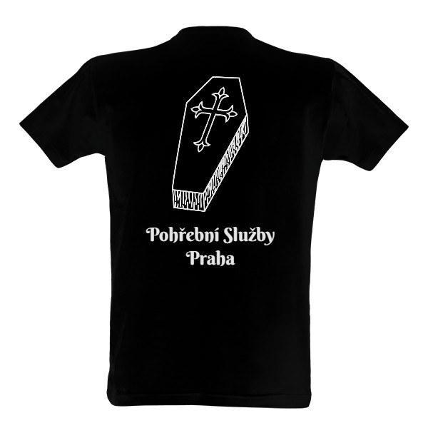 Tričko s potlačou Rakev + vlastní text