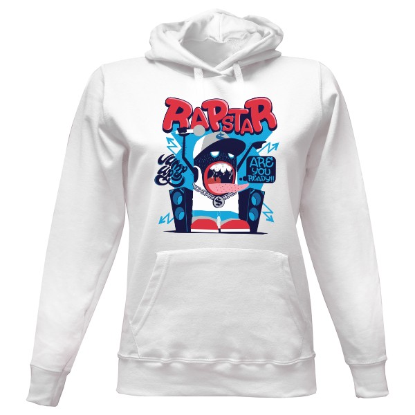 Dámská mikina s kapucí s potiskem Rap Star 1 Ramirez  hip hop