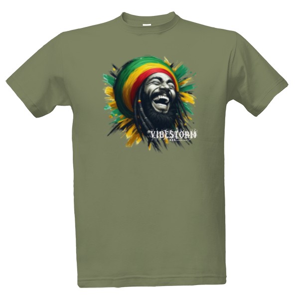 Tričko s potiskem Rasta laugh Vibe