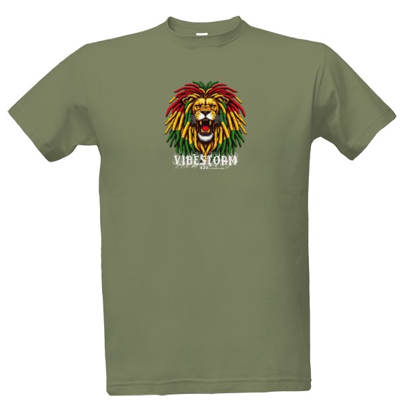 Tričko s potiskem Rasta lion vibe
